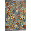 Multi Color ful Flat-Weave Wool Kilim 5' 8" x 8' 5" ft / 173 x 257 cm - No. Y39476
