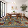 Multi Color ful Flat-Weave Wool Kilim 5' 8" x 8' 5" ft / 173 x 257 cm - No. Y39476