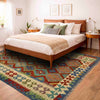 Hand Knotted Afghan Style Kilim 5' 11" x 8' 0" ft / 180 x 243 cm - No. Y39479