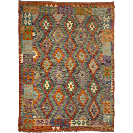 Hand Woven Wool Kelim 5' 9" x 8' 1" ft / 176 x 246 cm - No. Y39480