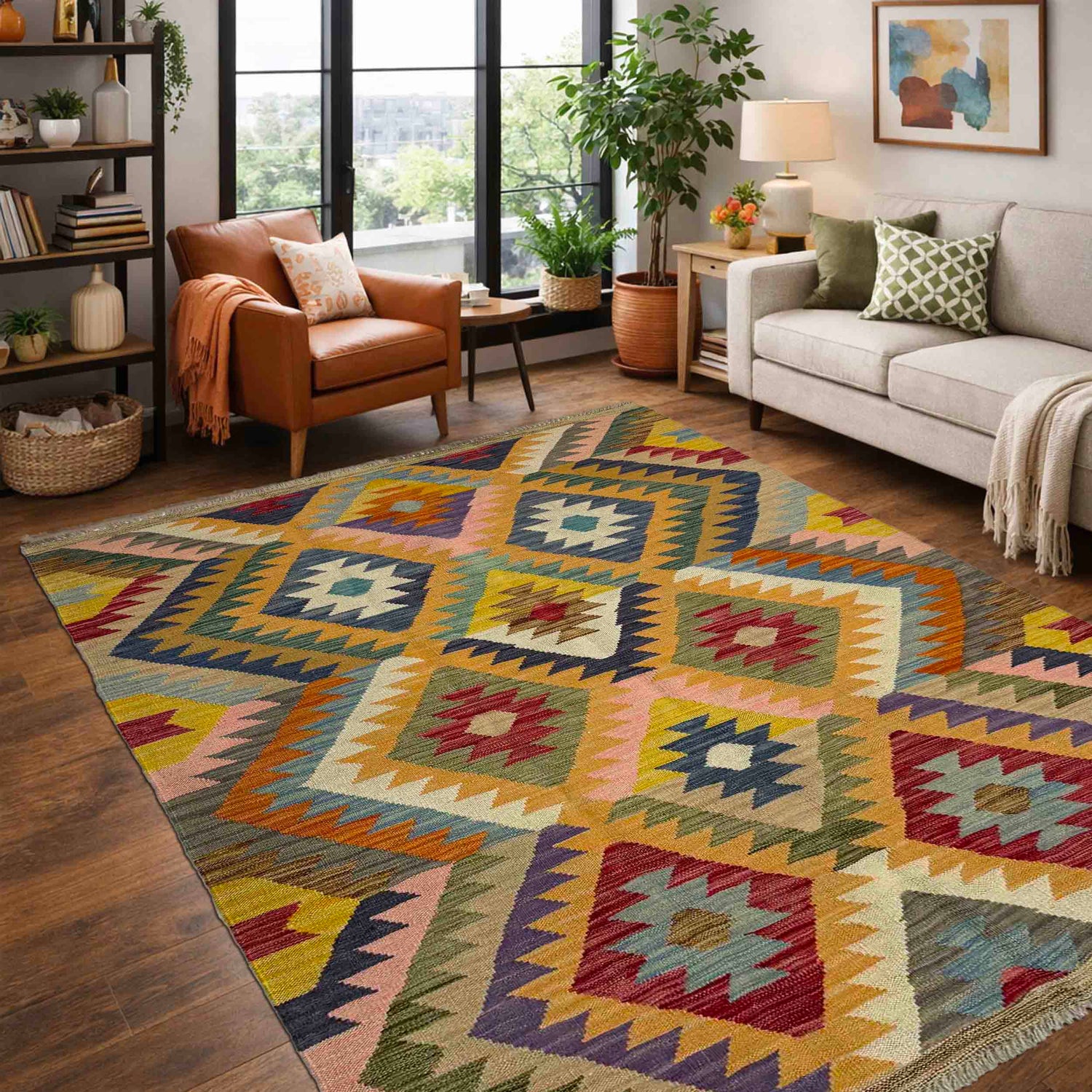 Small Size Chobi Kilim 4' 1" x 6' 0" ft / 125 x 183 cm - No. Y39482