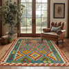 Handmade Afghan Vegetable Kilim 4' 1" x 6' 5" ft / 125 x 196 cm - No. Y39484