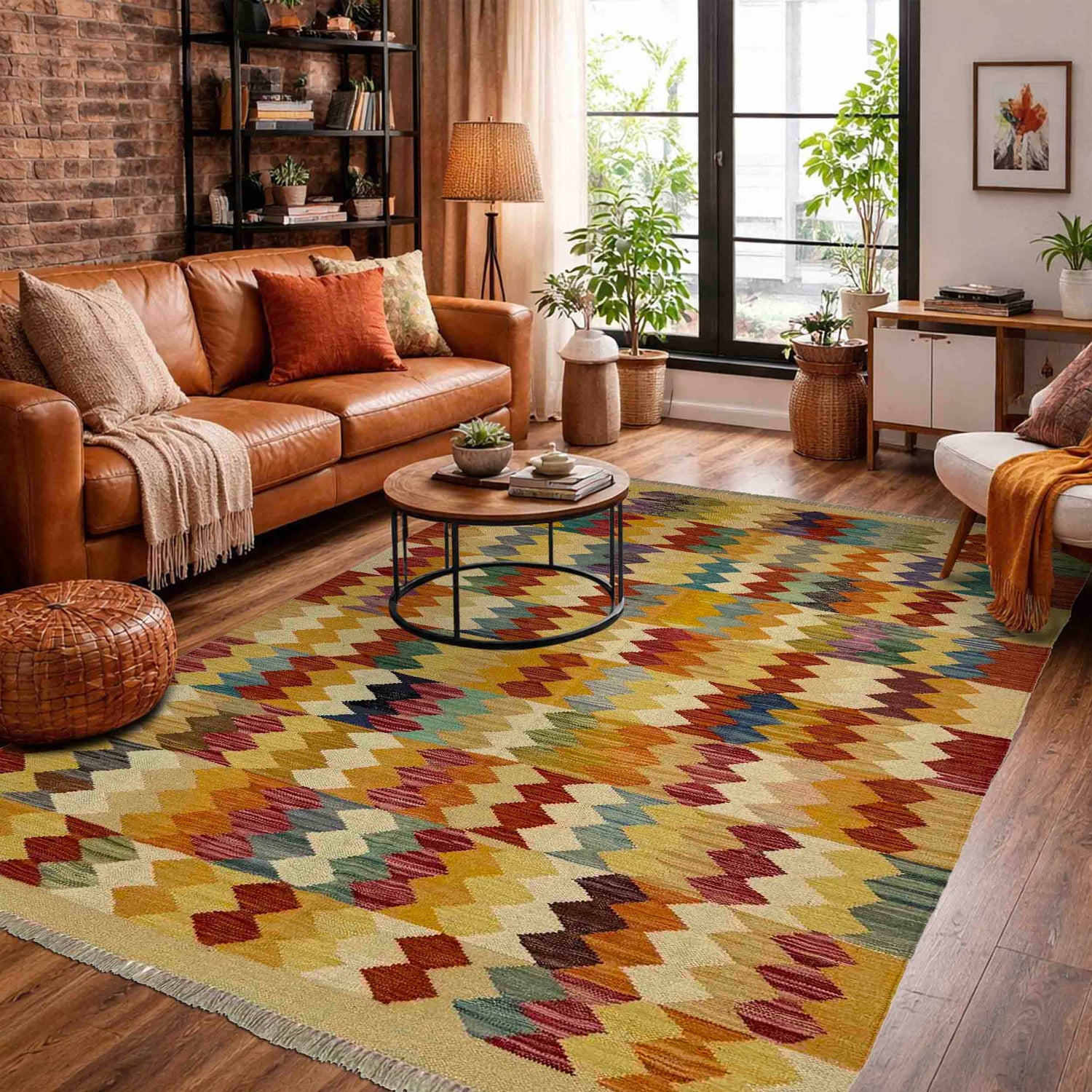 Small Size Chobi Kilim 4' 1" x 5' 10" ft / 124 x 177 cm - No. Y39495