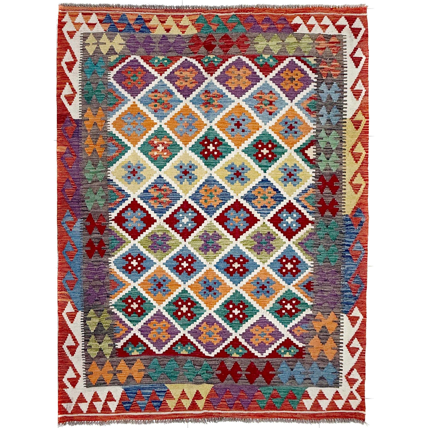 Medium Size Chobi Kilim 4' 8" x 6' 3" ft / 142 x 190 cm - No. Y39498