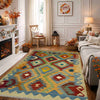 Hand Made Afghan Kilim 4' 2" x 5' 10" ft / 126 x 177 cm - No. Y39503