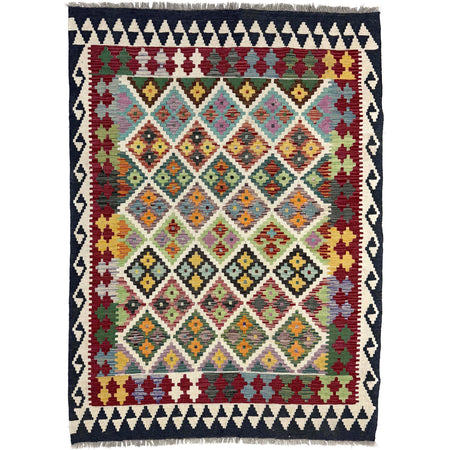 Handmade Vegetable Kelim 4' 6" x 5' 8" ft / 138 x 172 cm - No. Y39506