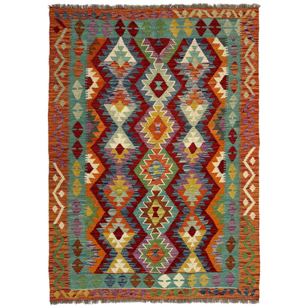 Handmade Vegetable Kilim 4' 4" x 6' 2" ft / 131 x 188 cm - No. Y39508