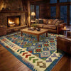 Multi Color ful Flat-Weave Wool Kilim 5' 7" x 8' 1" ft / 170 x 246 cm - No. Y39509