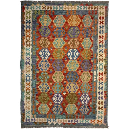 Handmade Vegetable Kilim 5' 9" x 8' 2" ft / 176 x 250 cm - No. Y39510