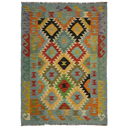 Handmade Vegetable Kelim 4' 0" x 6' 6" ft / 122 x 199 cm - No. Y39511