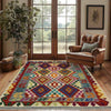 Hand Knotted Afghan Style Kilim 4' 2" x 6' 0" ft / 127 x 183 cm - No. Y39512
