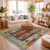 Hand Woven Wool Kelim 3' 9" x 5' 7" ft / 114 x 170 cm - No. Y39513