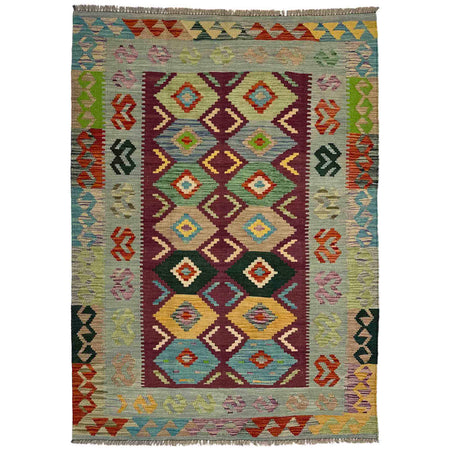 Handmade Turkish Design Wool Kilim 3' 10" x 5' 9" ft / 117 x 175 cm - No. Y39514