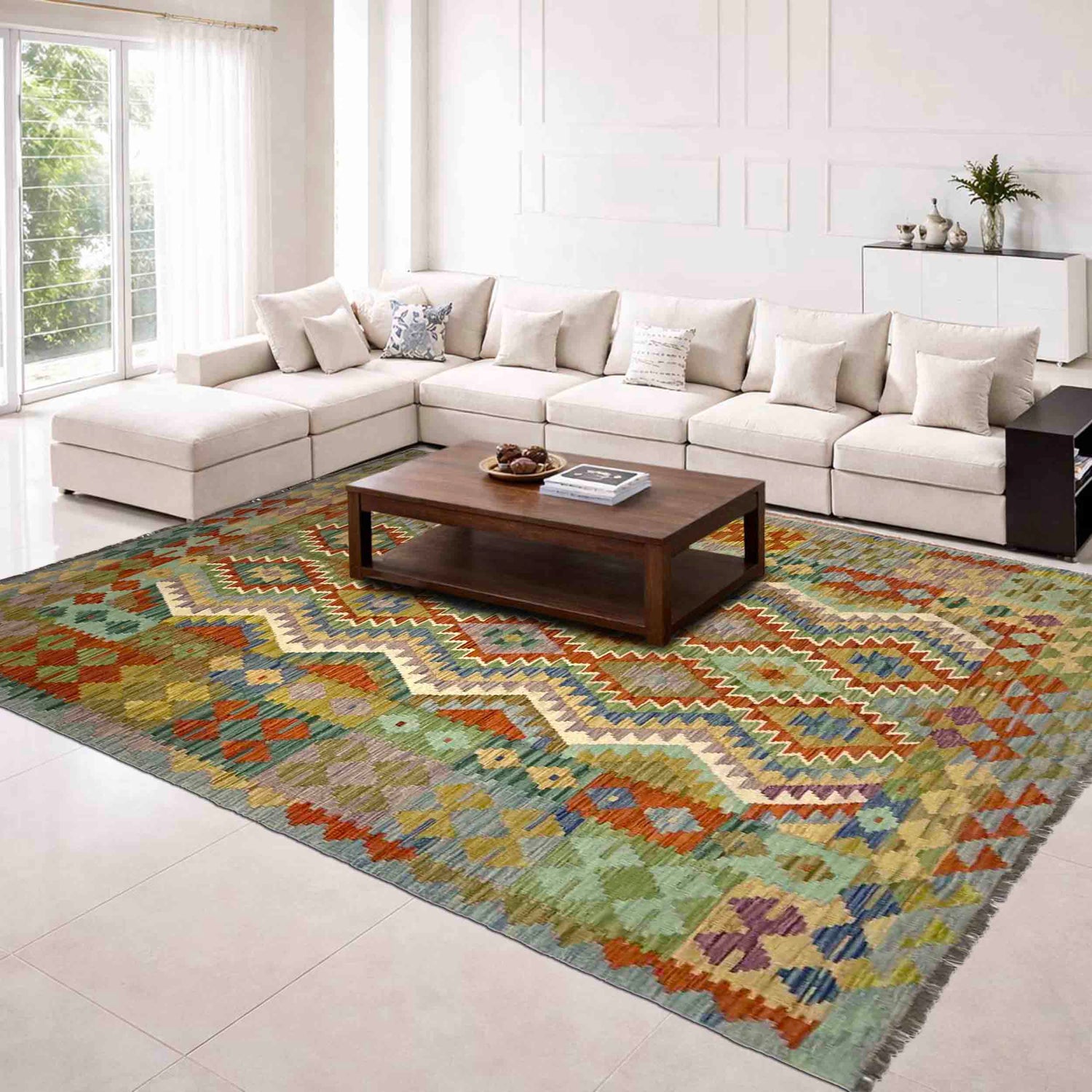 Medium Size Chobi Kilim 5' 8" x 8' 2" ft / 172 x 250 cm - No. Y39519