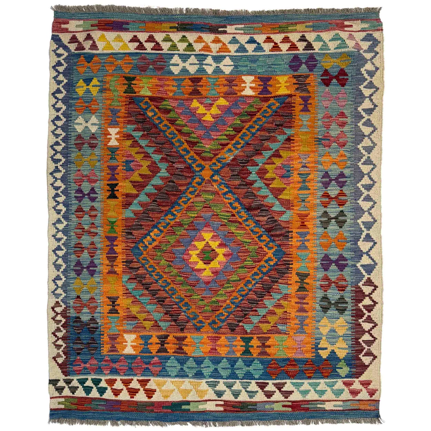 Small Size Chobi Kilim 4' 3" x 5' 5" ft / 129 x 166 cm - No. Y39521