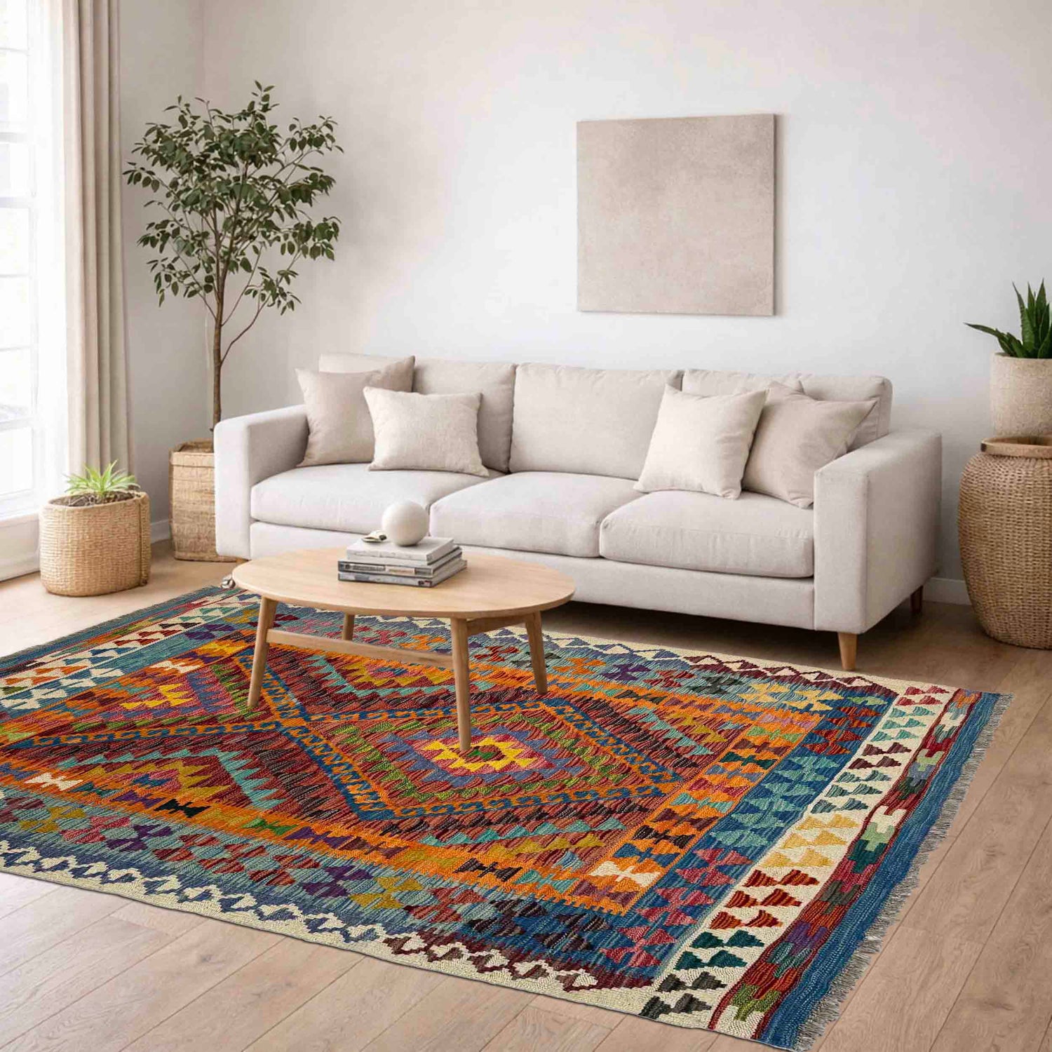 Small Size Chobi Kilim 4' 3" x 5' 5" ft / 129 x 166 cm - No. Y39521