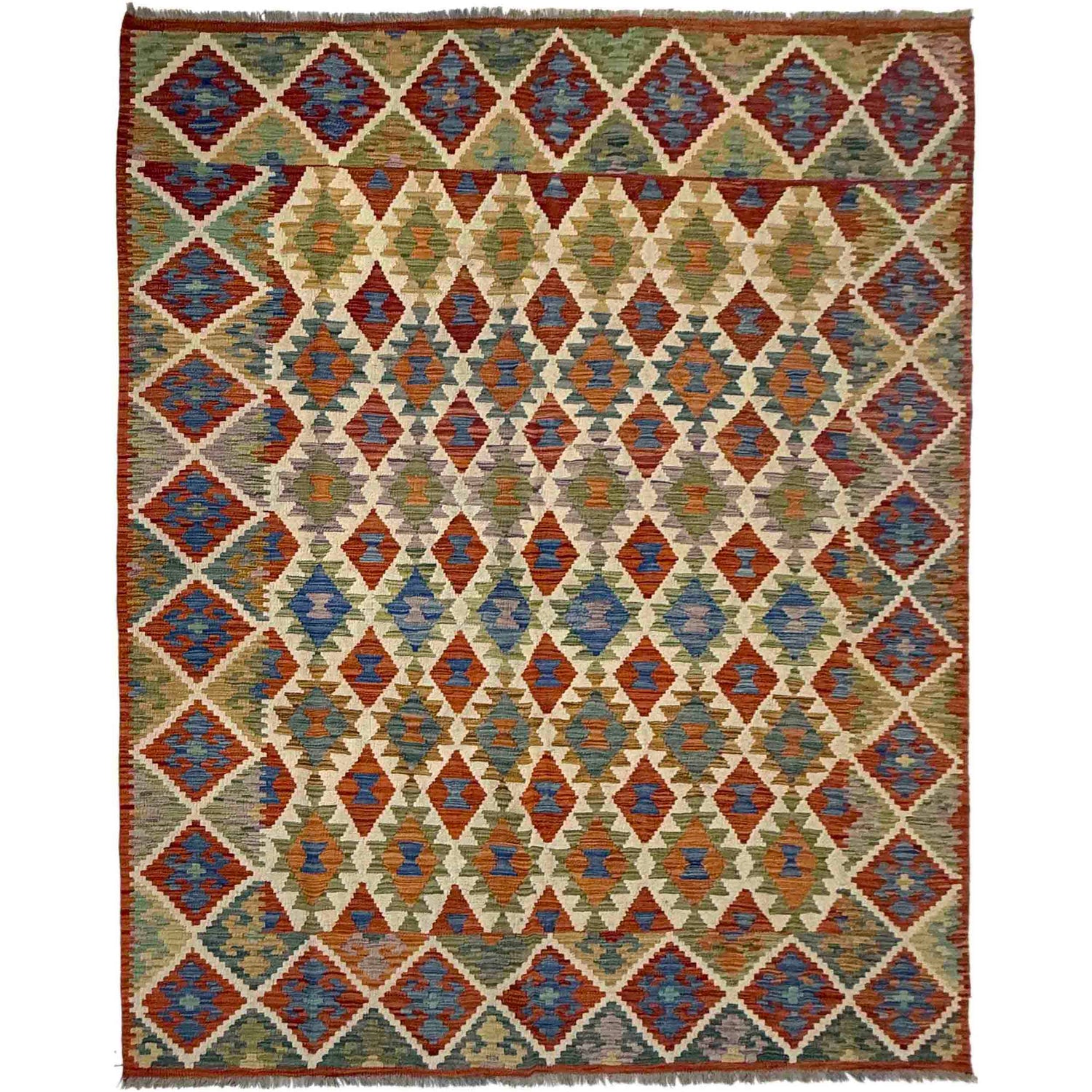 Handmade Afghan Vegetable Kilim 5' 9" x 8' 2" ft / 176 x 248 cm - No. Y39522