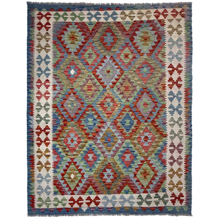 Hand Made Afghan Kilim 5' 10" x 8' 1" ft / 178 x 246 cm - No. Y39523