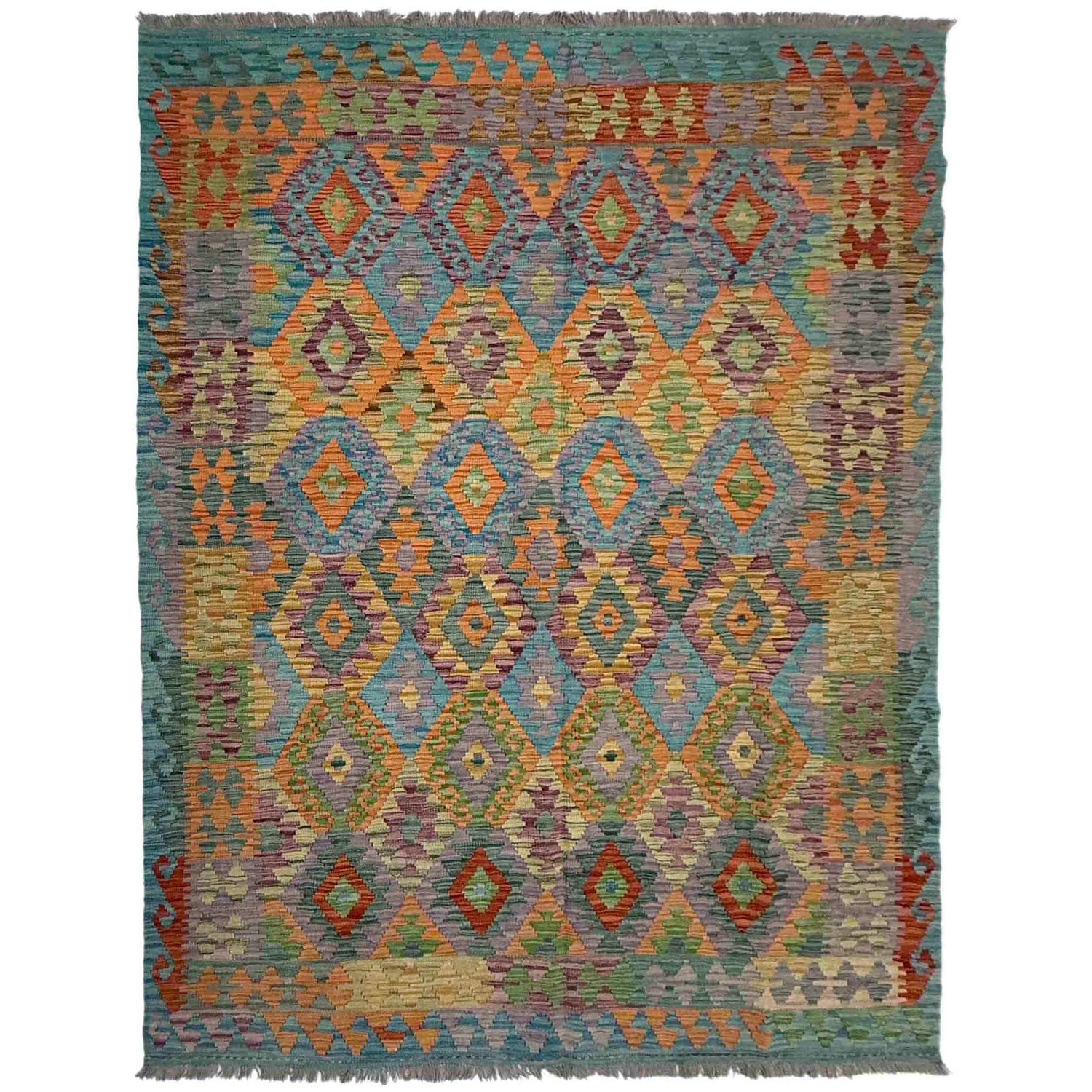 Handmade Vegetable Kelim 5' 10" x 8' 1" ft / 177 x 247 cm - No. Y39526