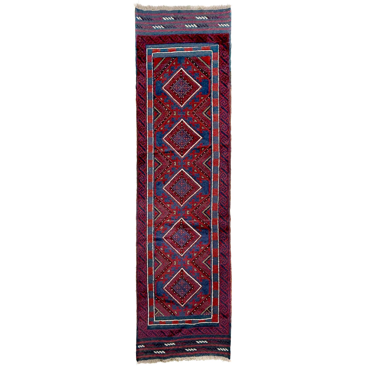 Hand Knotted Mashwani Runner Rug 2' 2" x 7' 11" ft / 65 x 242 cm - No. Y39529