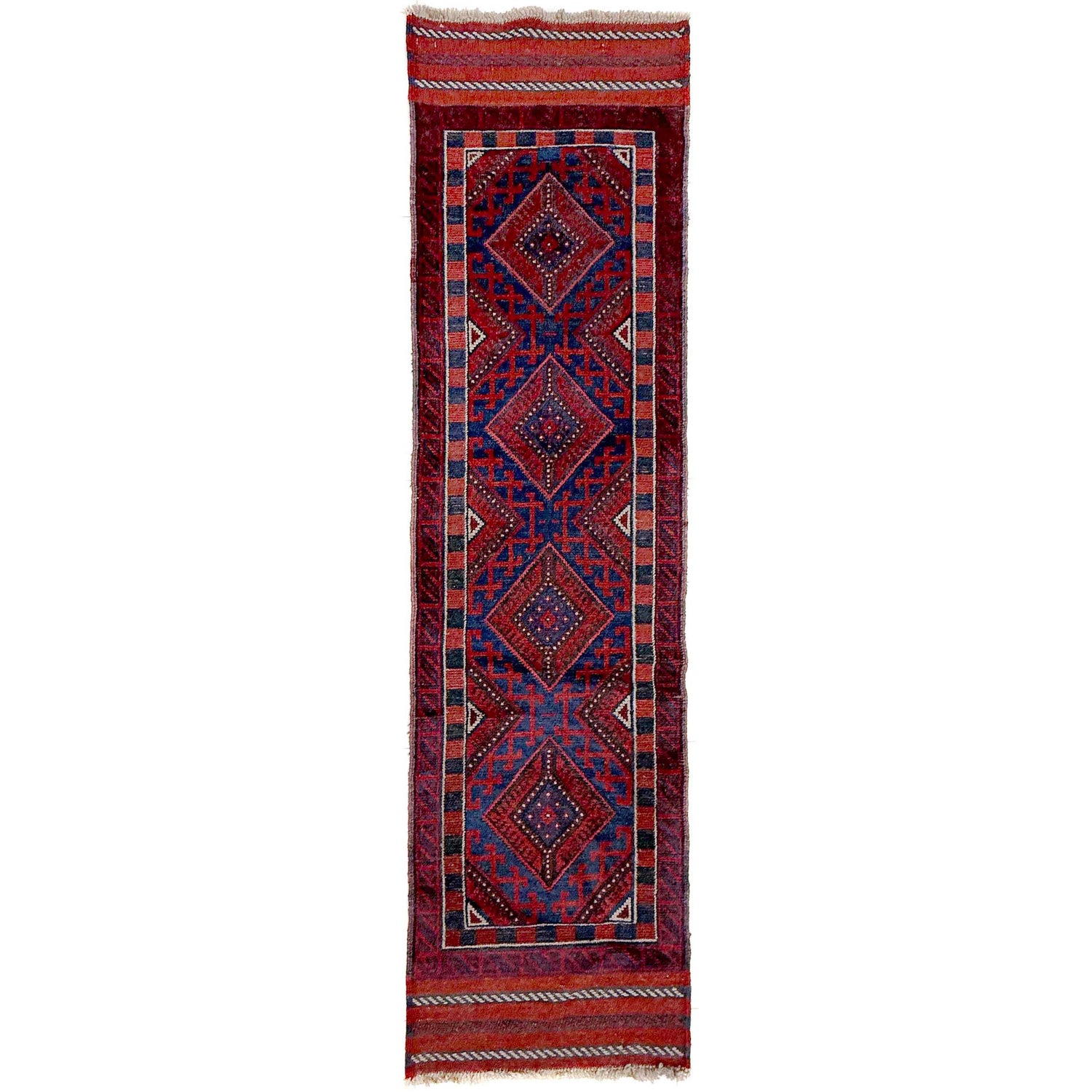 Handmade Afghan Runner Rug 2' 2" x 7' 9" ft / 65 x 237 cm - No. Y39530