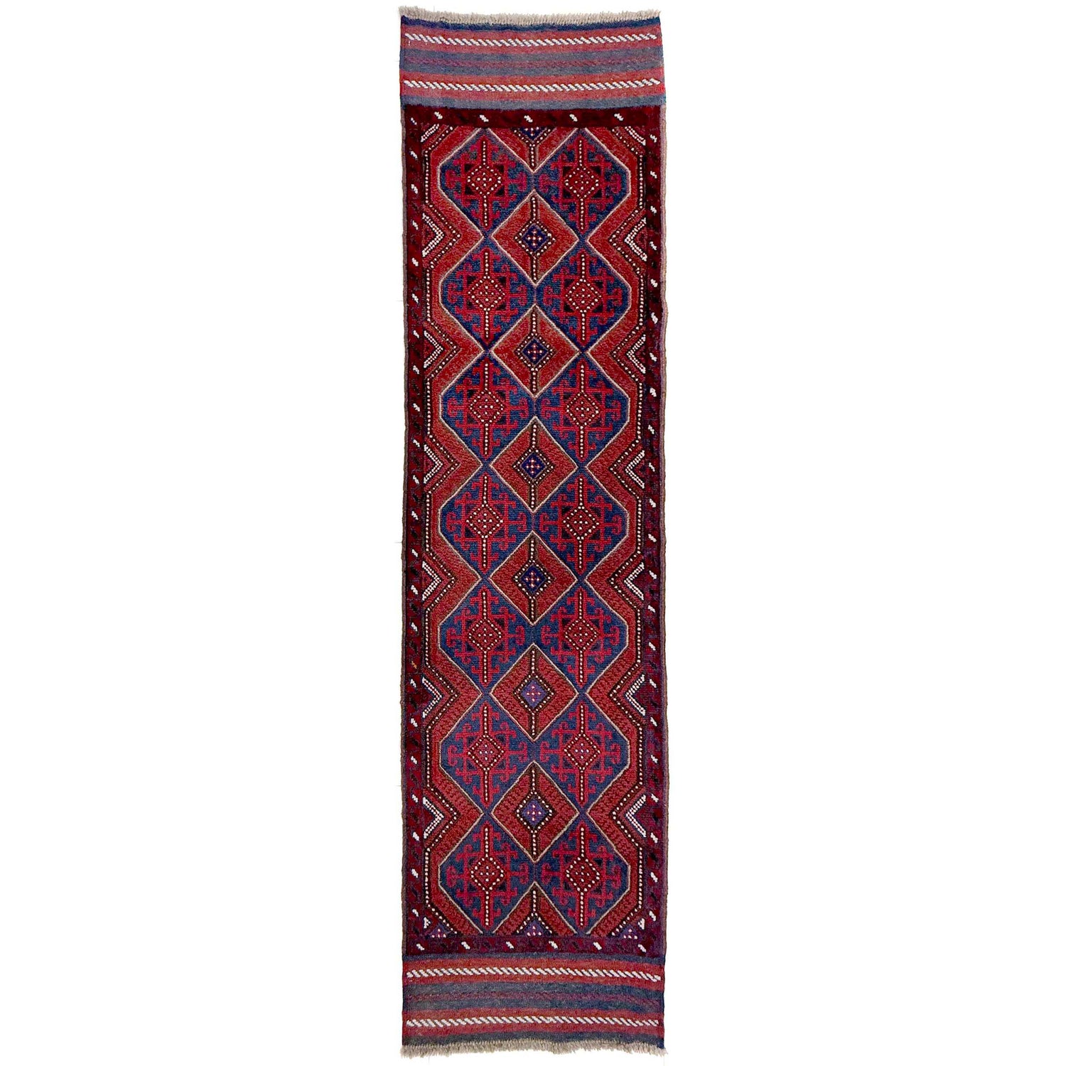 Handmade Afghan Runner Rug 2' 3" x 8' 3" ft / 68 x 251 cm - No. Y39531