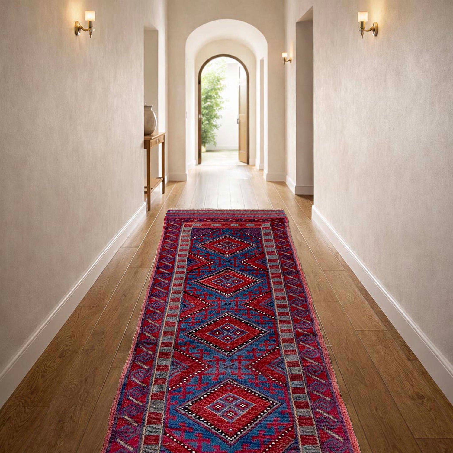 Traditional Mashwani Runner Carpet 2' 2" x 8' 0" ft / 65 x 245 cm - No. Y39536