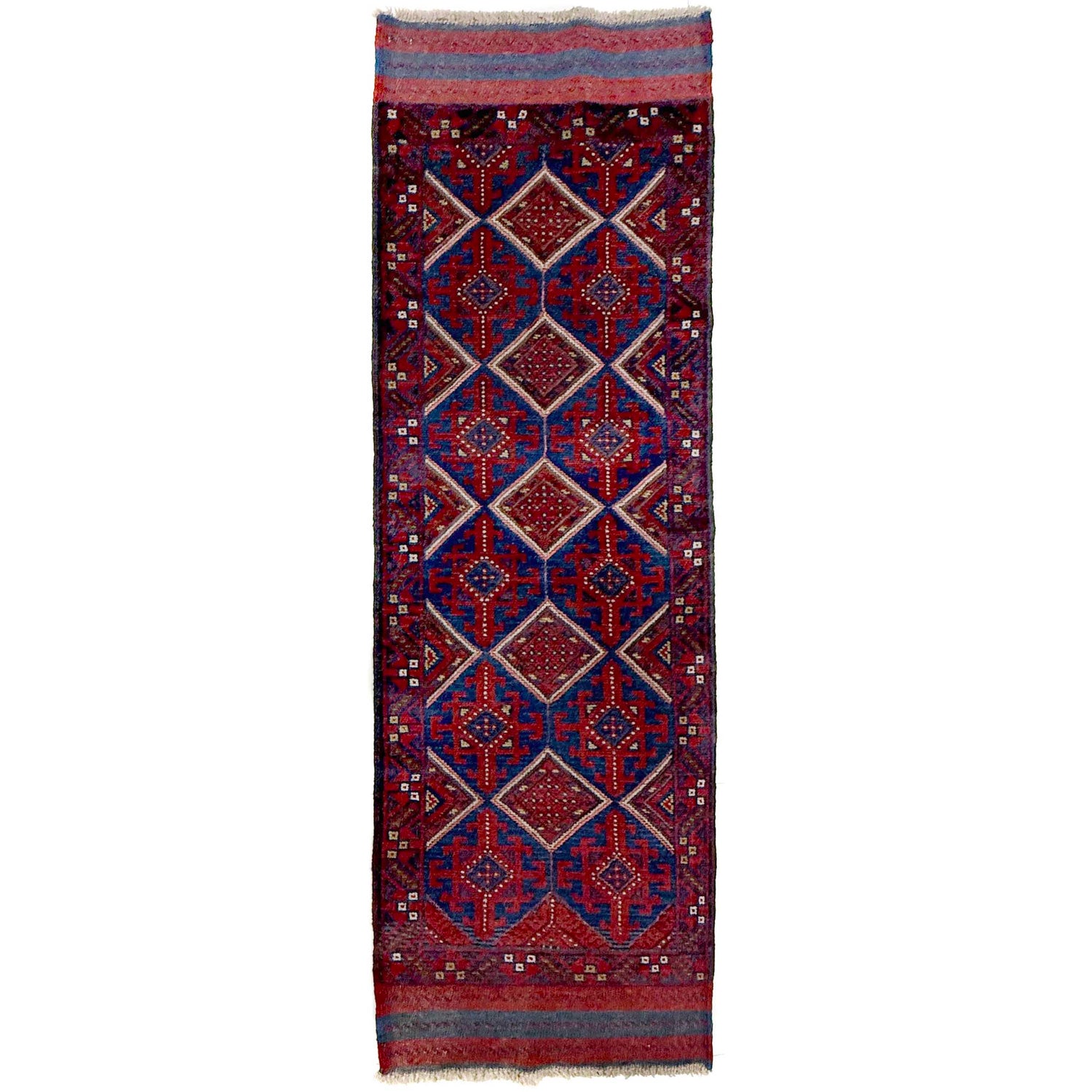 Handmade Afghan Runner Rug 2' 2" x 7' 7" ft / 66 x 230 cm - No. Y39540