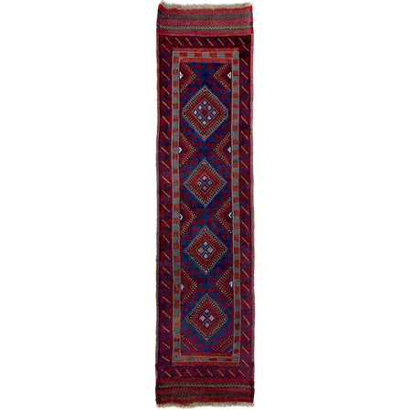 Handmade Afghan Runner Rug 2' 0" x 8' 0" ft / 62 x 243 cm - No. Y39541