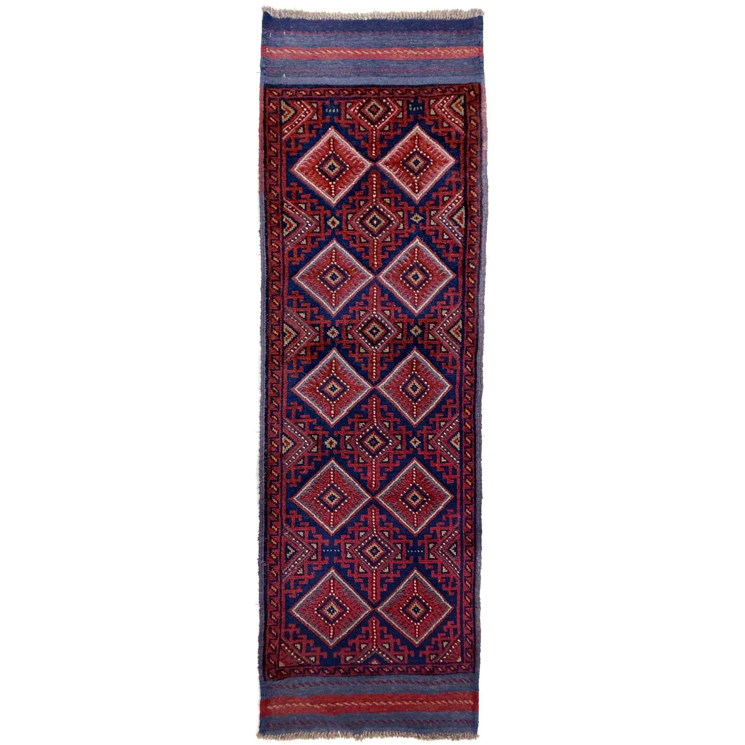 Hand Knotted Mashwani Runner Rug 2' 0" x 8' 8" ft / 61 x 263 cm - No. Y39543