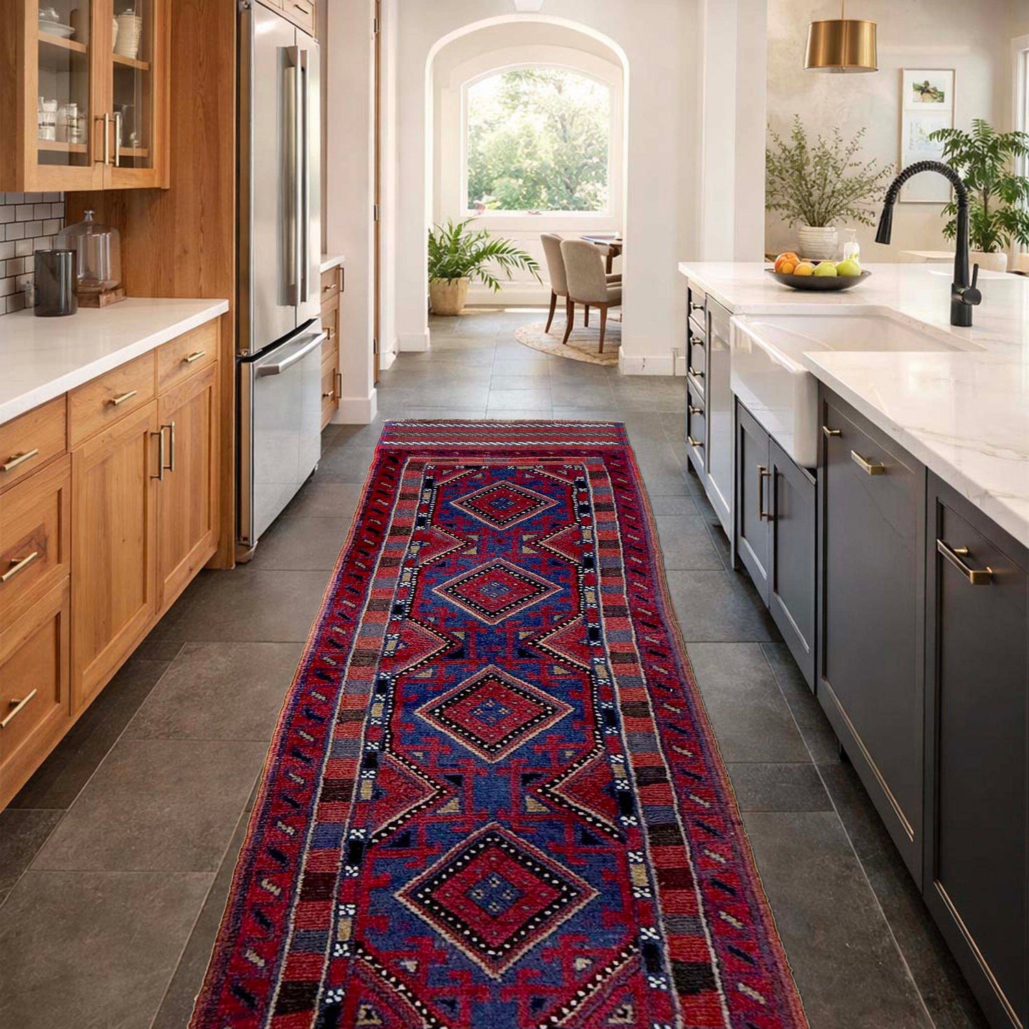 Handmade Mushwani Runner Rug 1' 10" x 7' 11" ft / 57 x 241 cm - No. Y39544
