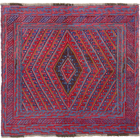 Multi Color Mashwani Area Rug 4' 5" x 4' 0" ft / 134 x 123 cm - No. Y39545