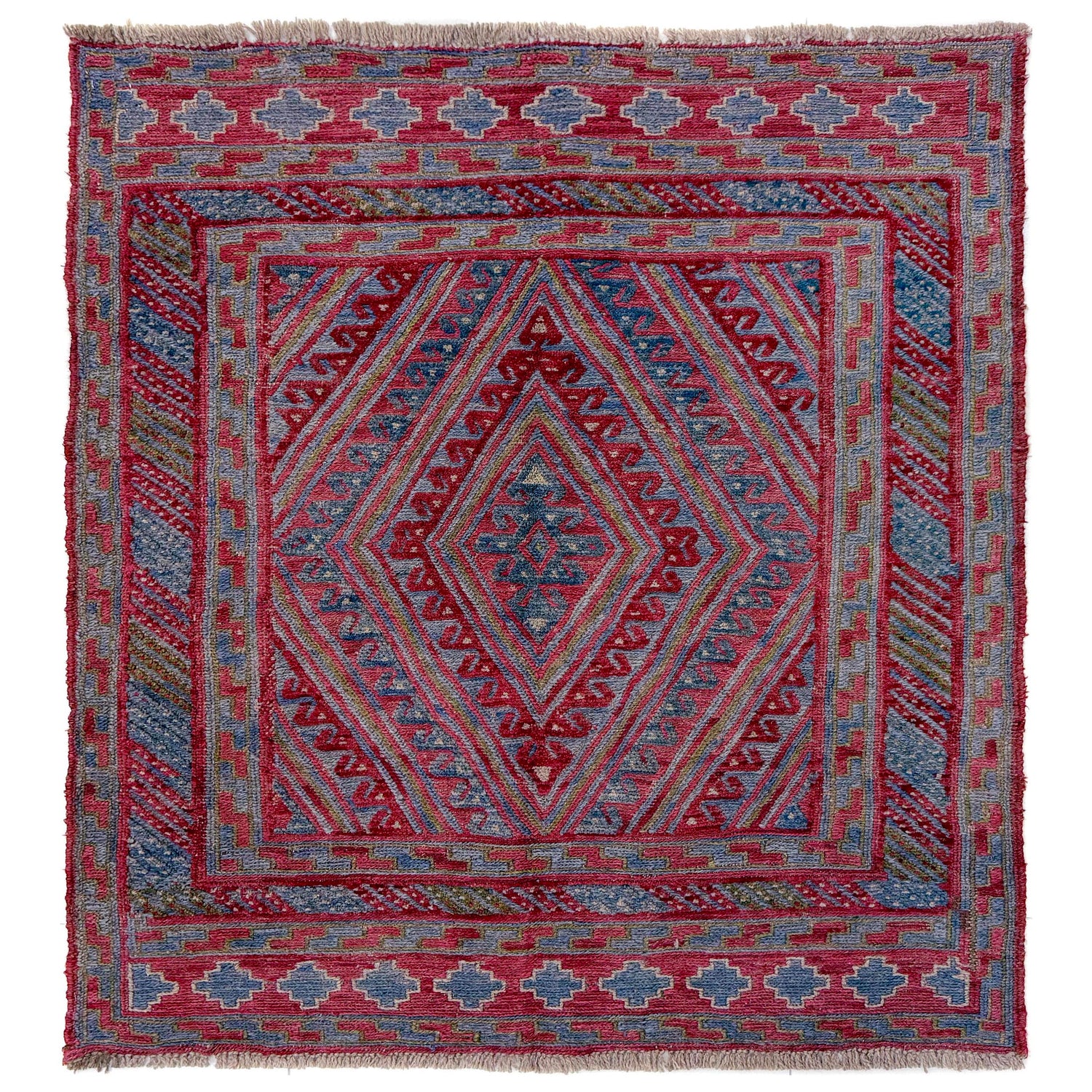 Handmade Afghan Carpet 3' 8" x 4' 2" ft / 111 x 127 cm - No. Y39547
