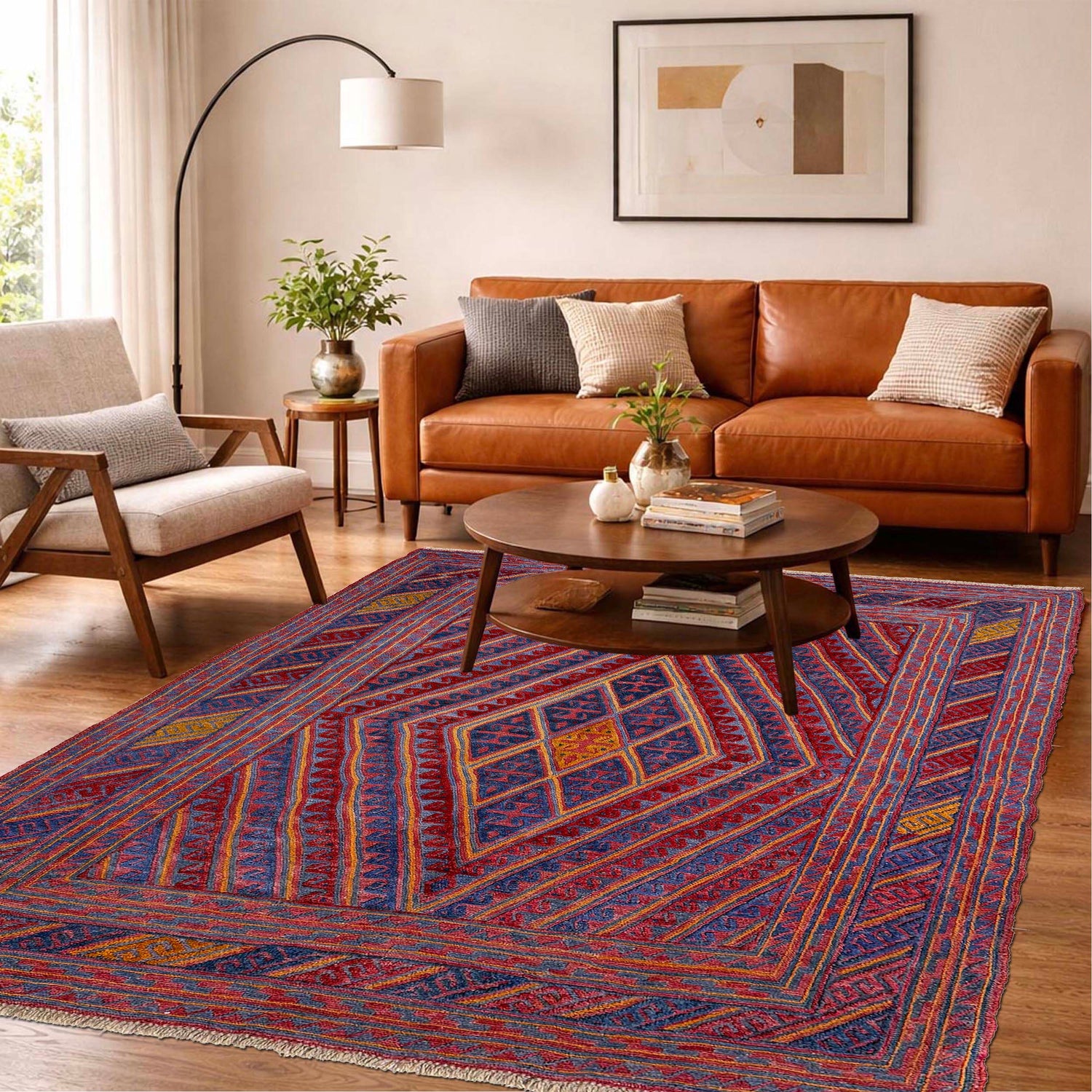 Hand Knotted Mashwani Area Rug 5' 2" x 6' 0" ft / 158 x 184 cm - No. Y39553
