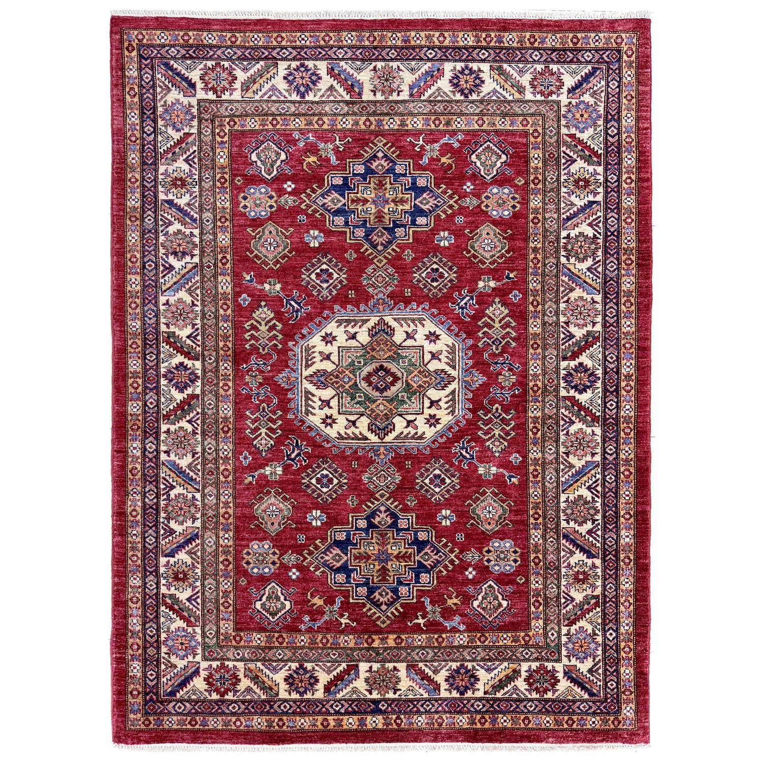Fine Kazak Oriental Rug 5' 0" x 6' 8" ft / 153 x 203 cm - No. Y39559