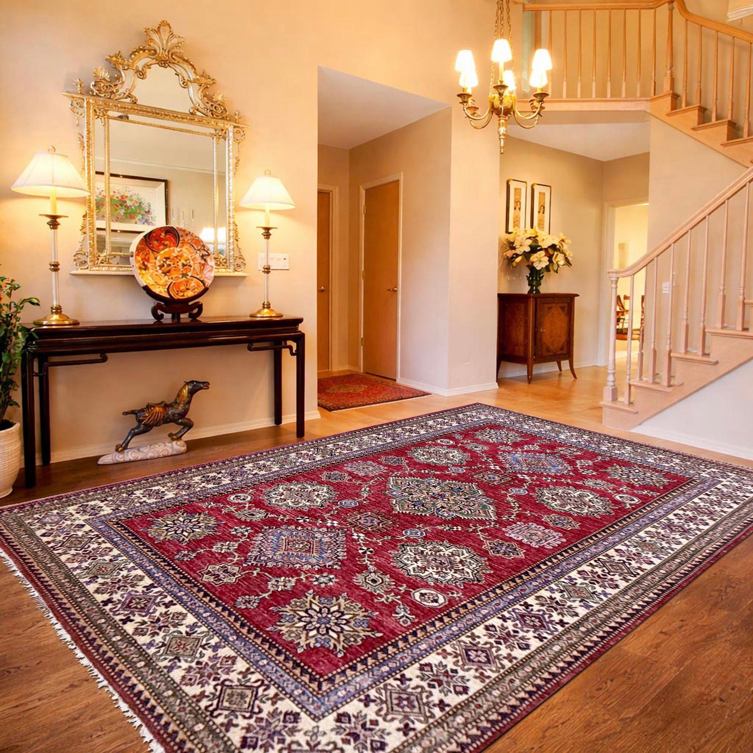Luxury Fine Kazak Carpet 5' 7" x 7' 8" ft / 171 x 234 cm - No. Y39560
