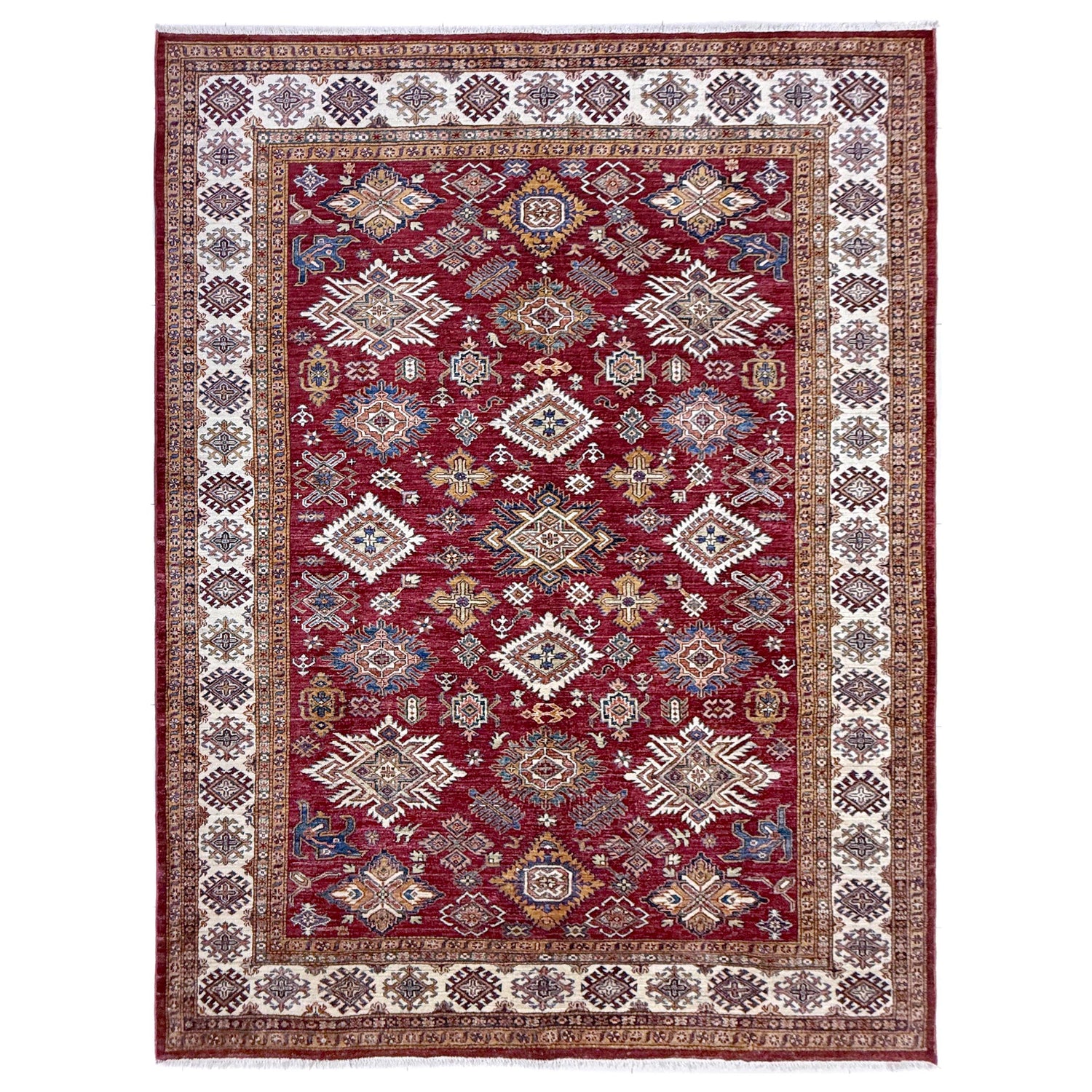 Premium Hand Knotted Kazak Rug 6' 11" x 10' 1" ft / 212 x 307 cm - No. Y39561