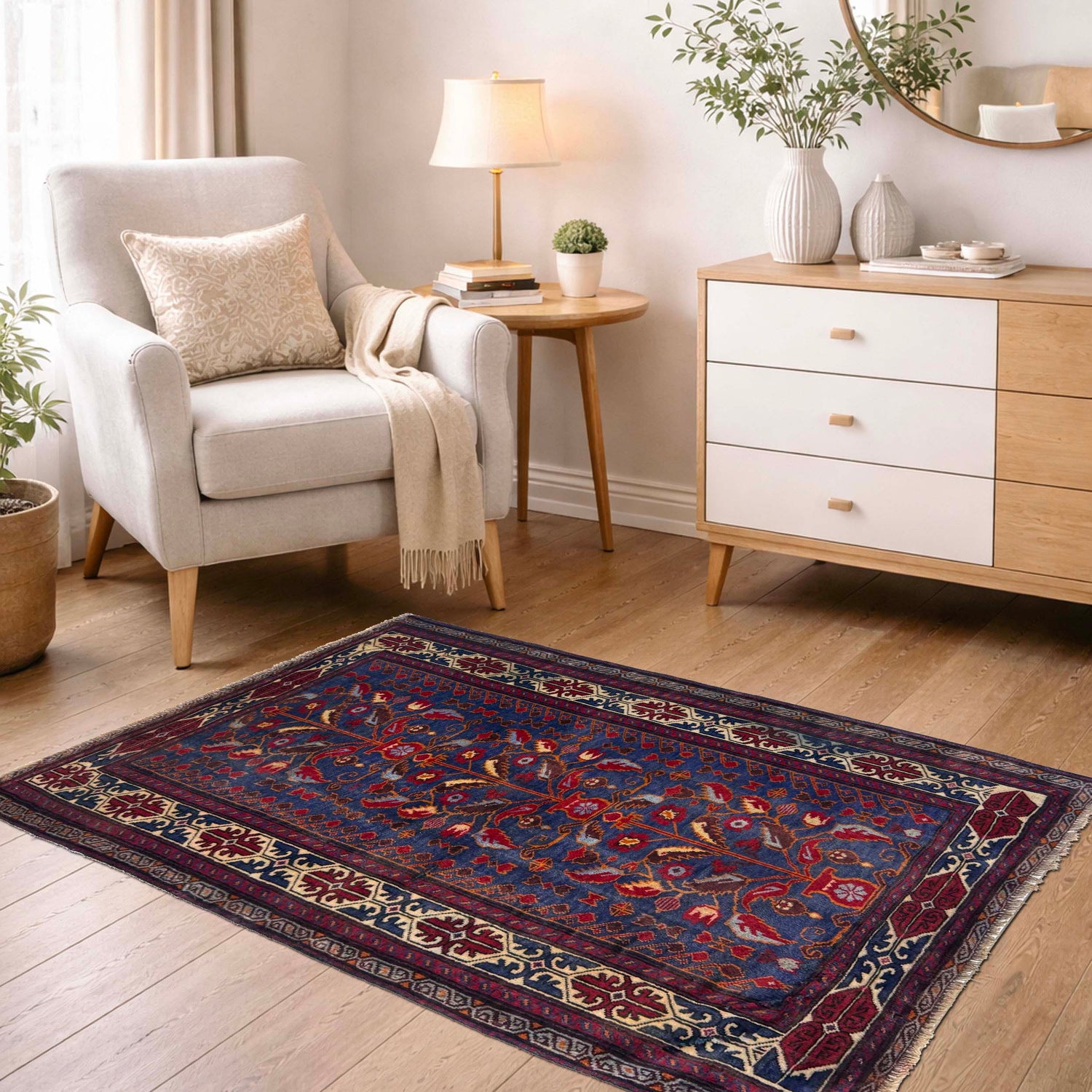 Traditional Baloch Rug 3' 3" x 4' 9" ft / 100 x 144 cm - No. Y39564