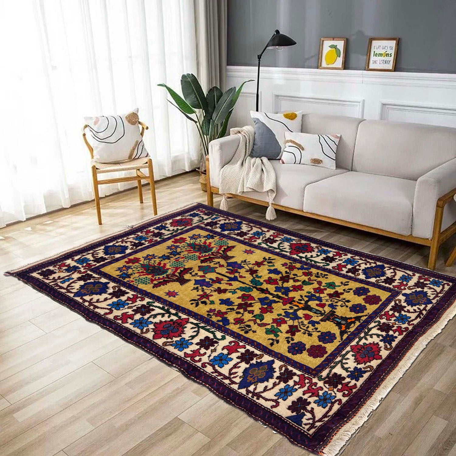 Tribal Baloch Rug 3' 1" x 4' 4" ft / 94 x 133 cm - No. Y39566