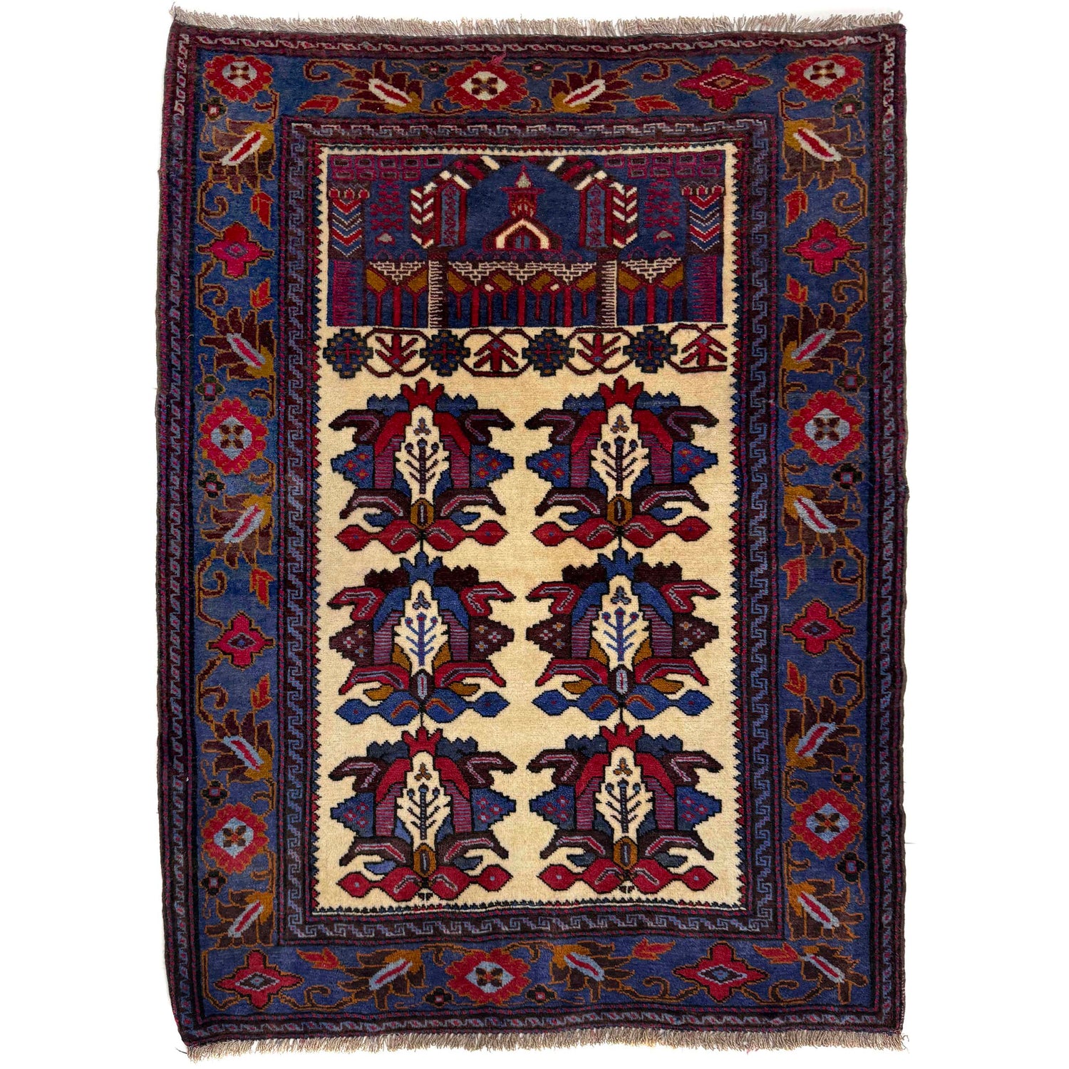 Traditional Baloch Rug 3' 7" x 4' 6" ft / 108 x 137 cm - No. Y39567