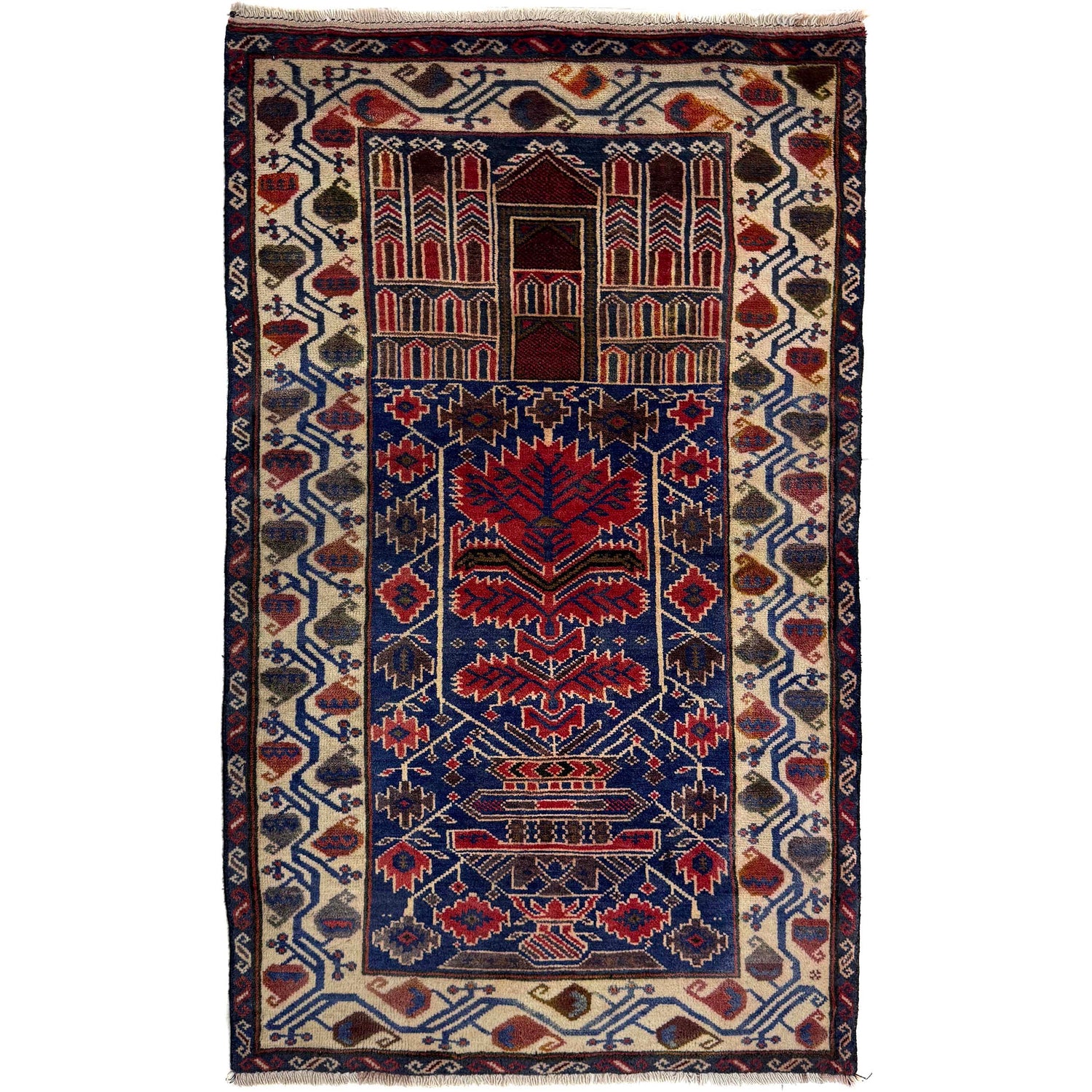 Handmade Prayer Rug 2' 7" x 4' 8" ft / 78 x 141 cm - No Y39569