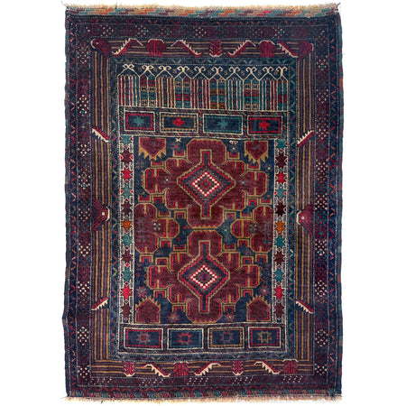 Muslim Prayer Rug 2' 11" x 4' 3" ft / 90 x 130 cm - No. Y39570