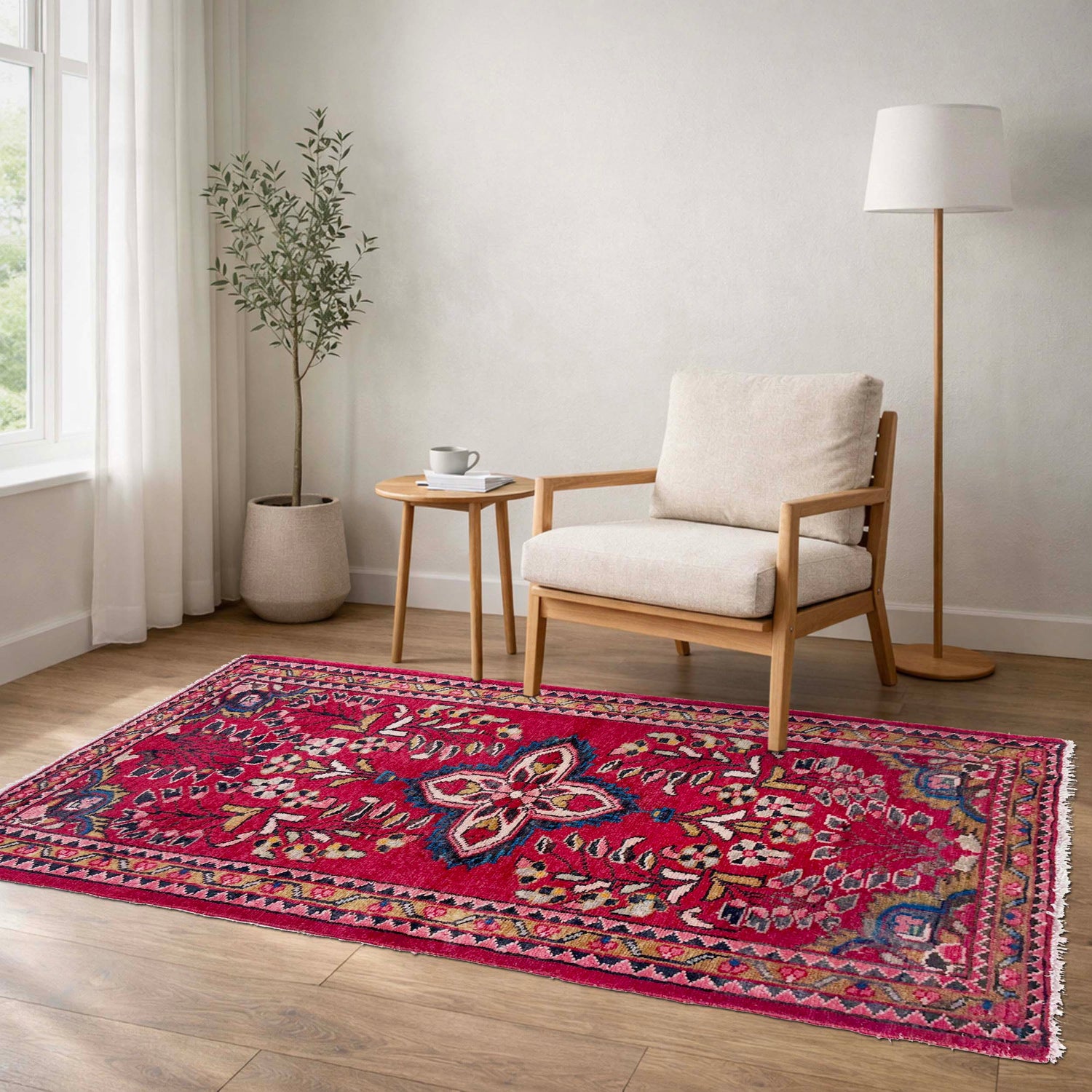 Red Color Baluchi Rug 2' 3" x 4' 3" ft / 68 x 130 cm - No. Y39576