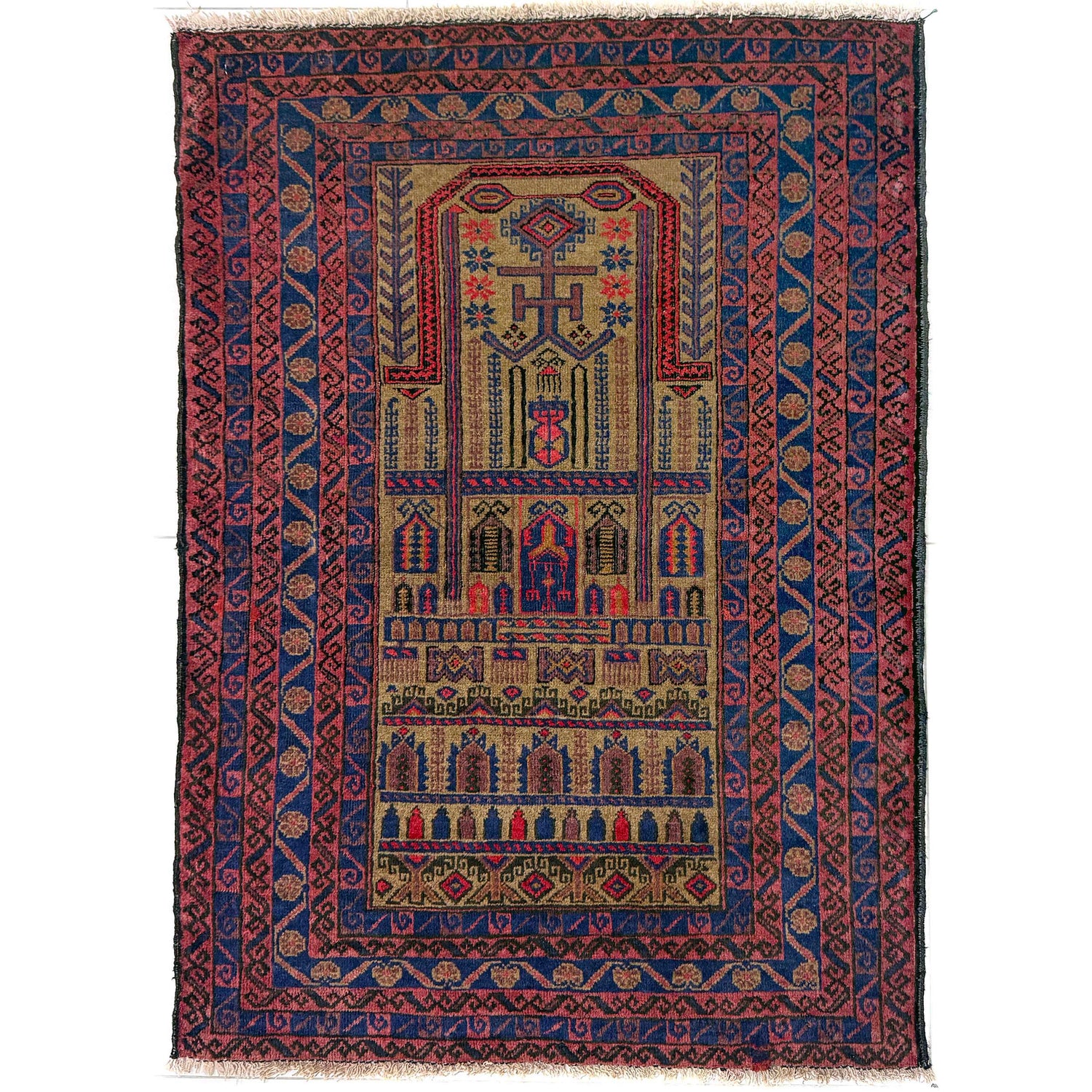 Islamic Prayer Carpet 2' 11" x 3' 9" ft / 88 x 115 cm - No. Y39577
