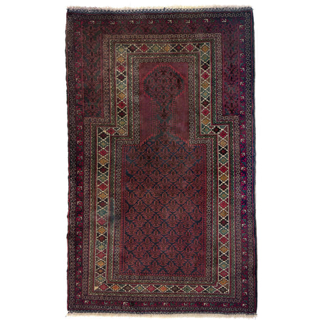Small Prayer Carpet 2' 11" x 5' 1" ft / 89 x 155 cm -No.Y39578