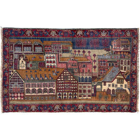 Handmade Pictorial Carpet 2' 11" x 4' 4" ft / 90 x 133 cm - No. Y39583