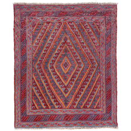 Small Square Mashwani Rug 3' 11" x 4' 1" ft / 119x 125 cm - No. Y39586