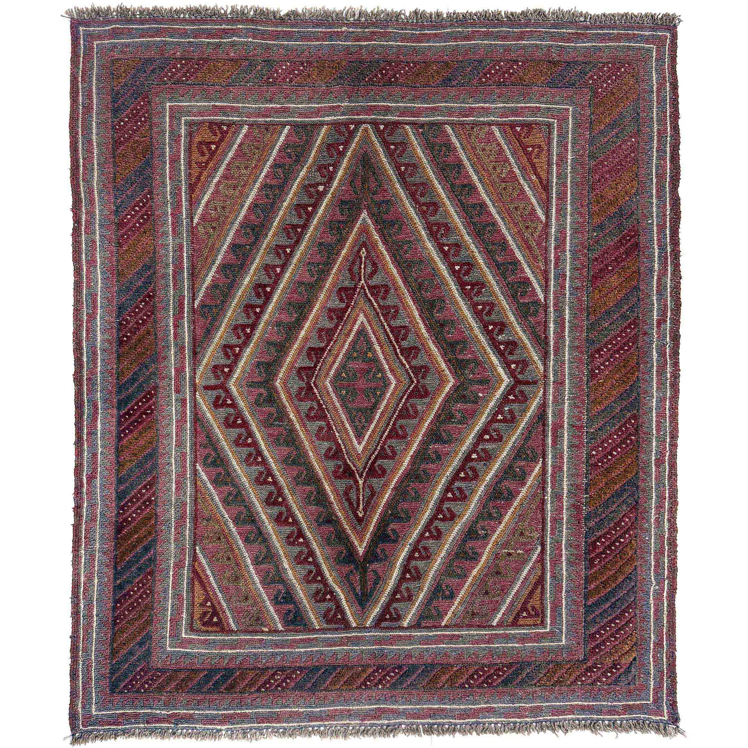 Handmade Afghan Carpet 3' 10" x 4' 4" ft / 117 x 132 cm - No. Y39587
