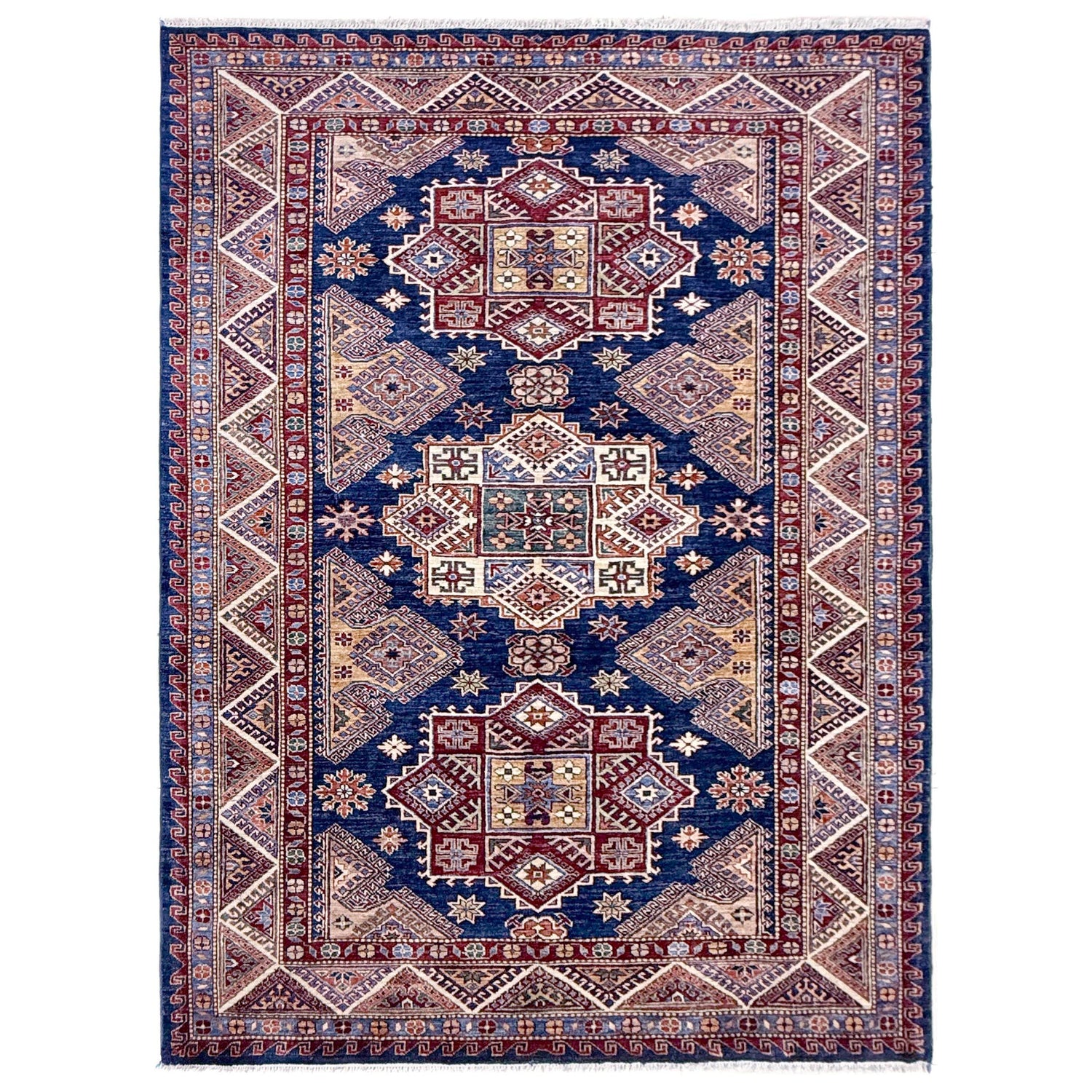 Premium Hand Knotted Kazak Rug 5' 5" x 7' 7" ft / 166 x 230 cm - No. Y39590