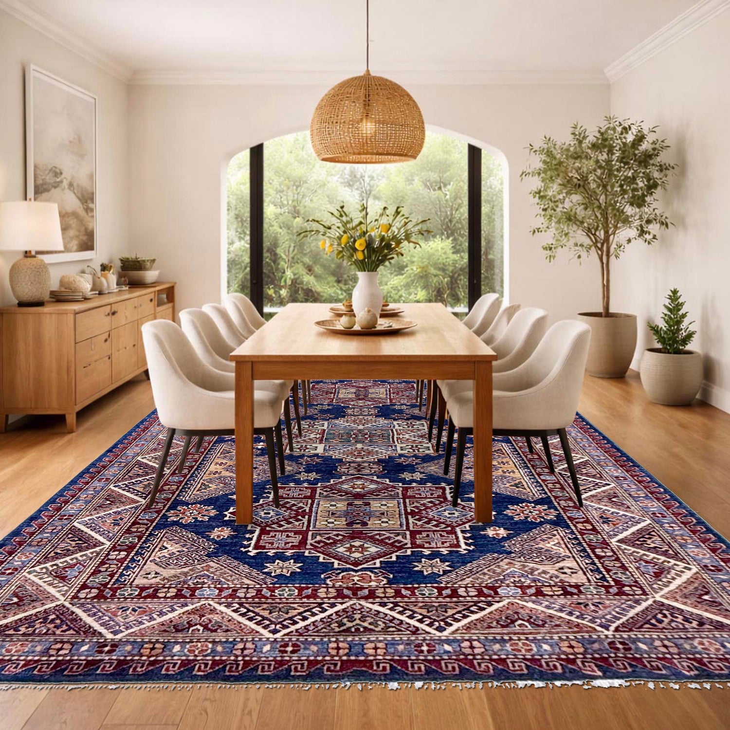 Premium Hand Knotted Kazak Rug 5' 5" x 7' 7" ft / 166 x 230 cm - No. Y39590